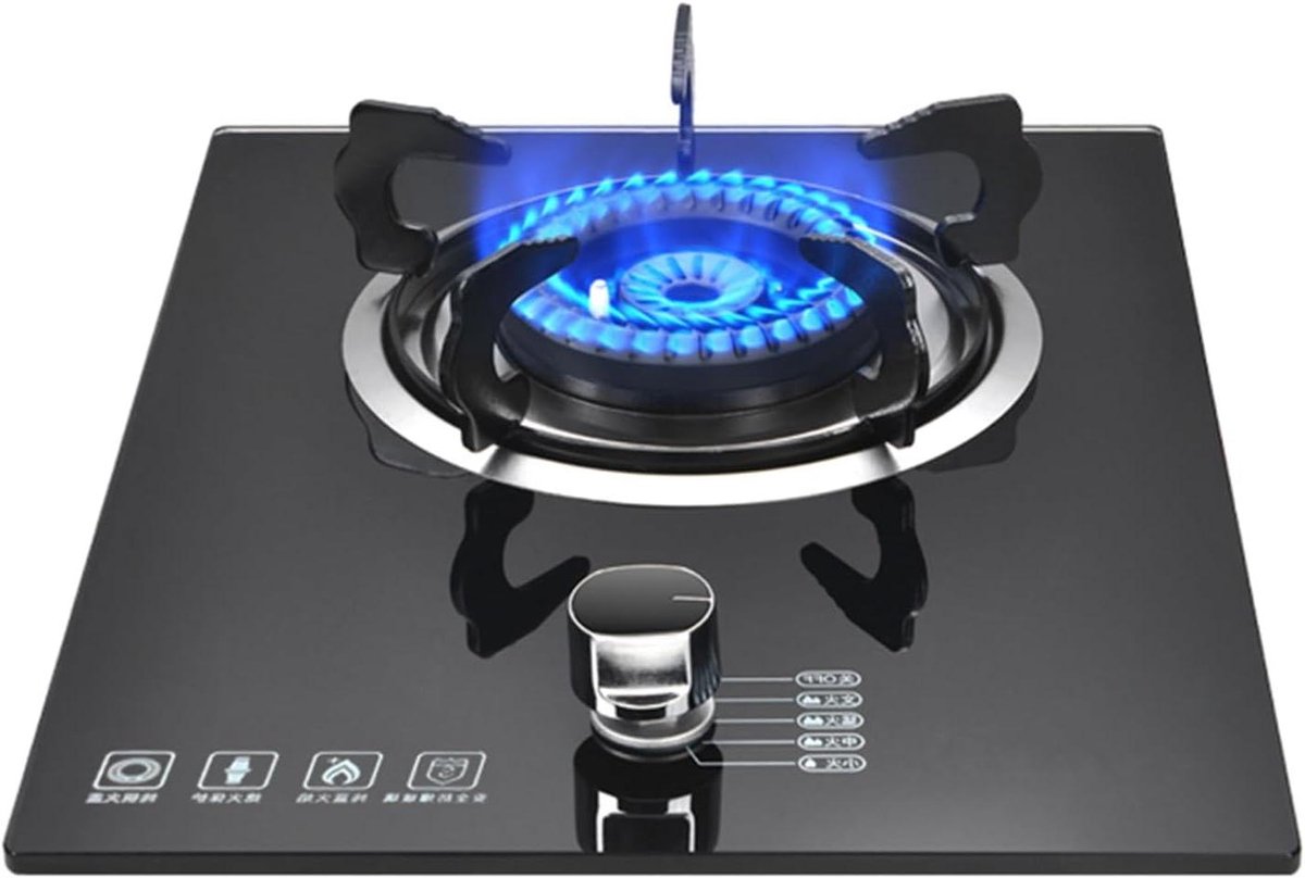 Draagbaar Gasfornuis - 1-pits Kookplaat - Buiten Koken - Elektronische Ontsteking - 32x43 cm - Zwart