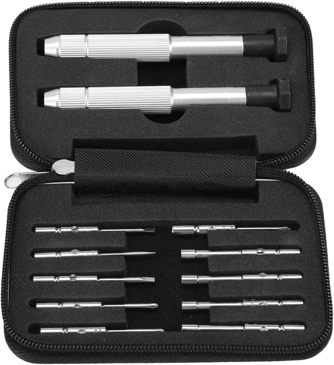 Schroevendraaier Set - Reparatie Kit - Kleine Reparatie - Draagbare Rits Kit - 10.5 x 6.8 cm - Zilver