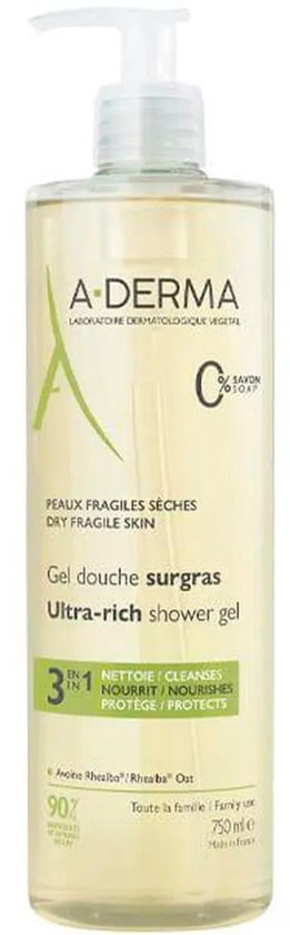 A-Derma Essentiële Verzorgingen Overvette Douchegel | Fragiele droge huid 500
