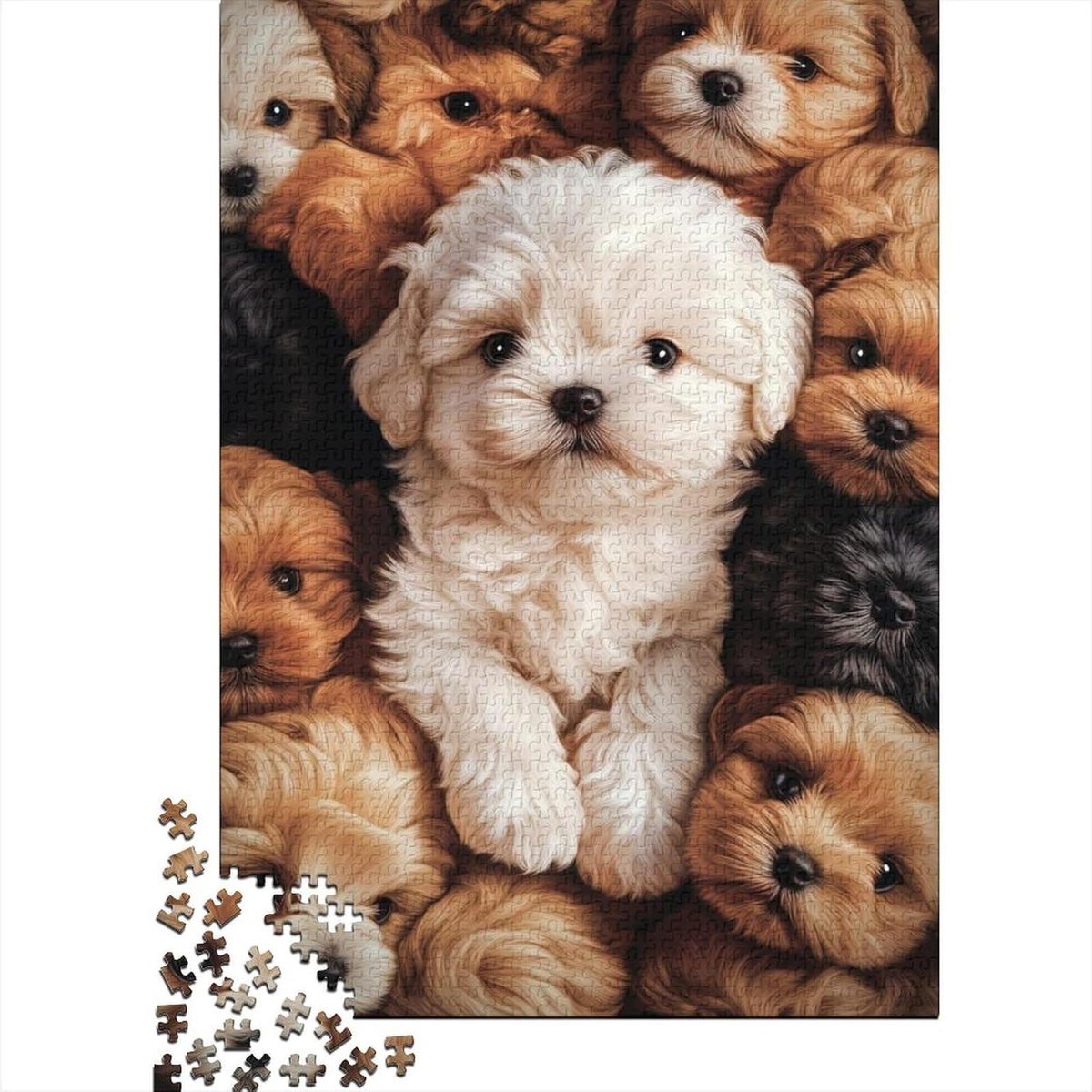 Hondenpuzzel - Papieren legpuzzel - Ontspanning en concentratie - 1000 stukjes - 70 x 50 cm - Gekleurd