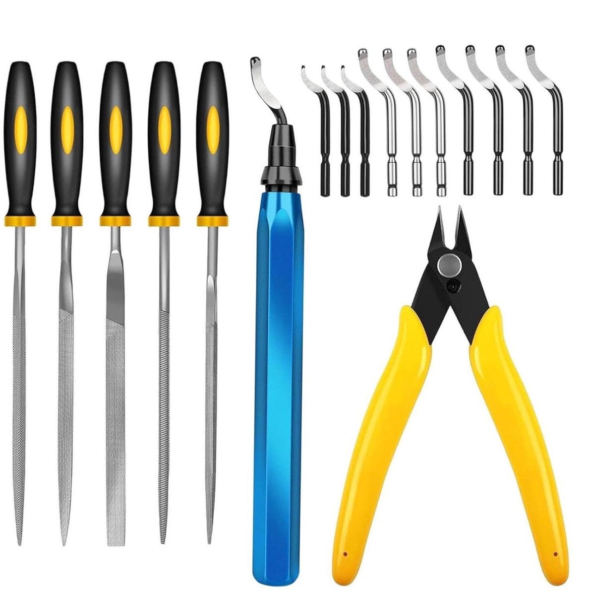Ontbraamset - Precisiegereedschap - Randglad maken - Koolstofstaal - 15 cm - Zilver