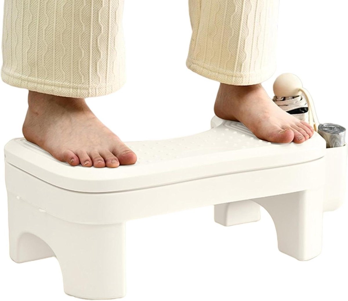 Toiletkruk - Poepkruk Badkamer - Verbeterde Houding - In Hoogte Verstelbaar - 17-28 cm Hoog - Wit