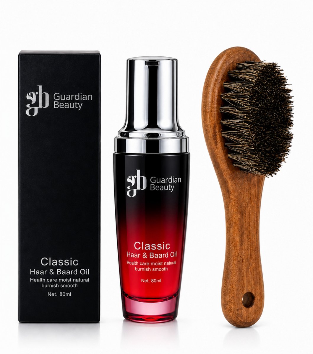 Guardian Beaty Classic Haar & Baard Oil - Pure Arganolie & Natuur Plant + Baard Brush