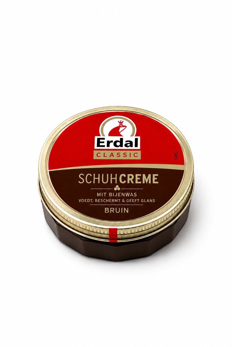 Erdal Bruine Schoencrème met Bijenwas – Voedt, Beschermt en Herstelt Leer – Bruine Schoenpoets voor Glans en Onderhoud