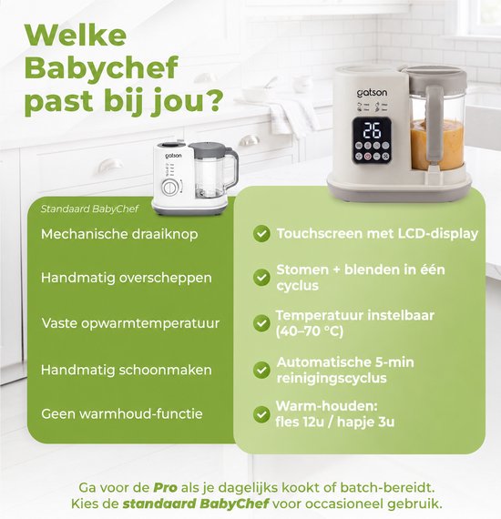 Gatson BabyChef - Blender en Stomer - Inclusief Babyvoeding bewaarbakje - Met Cook-, Steam- en Blend-Functie - Baby Food Maker - Baby Foodprocessor van Merkloos — afbeelding 3