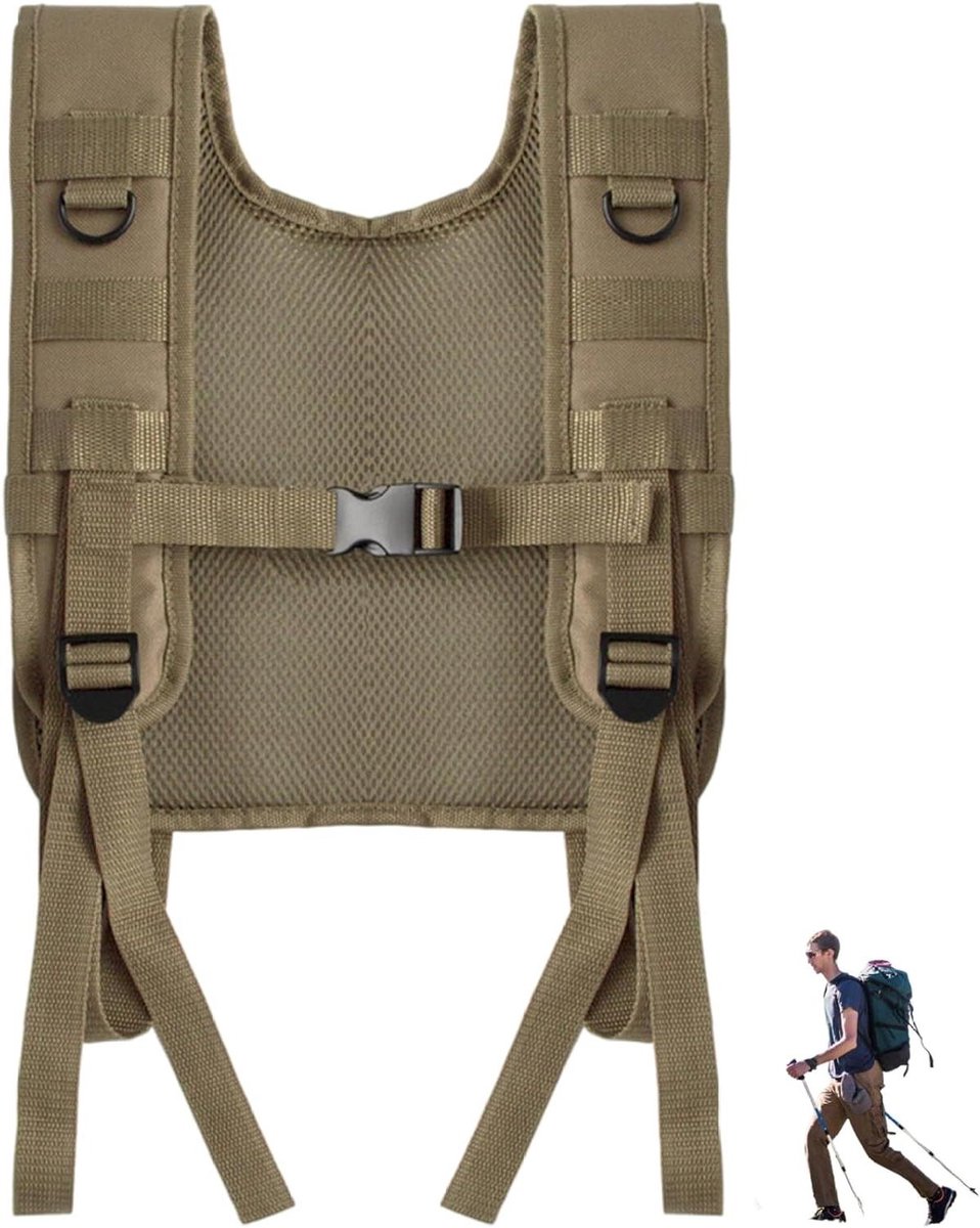 Metaaldetector Harnas - Detectie Sling - Metaaldetectie Hobby - Ergonomisch Ontwerp - 28.5 x 33 x 8 cm - Khaki