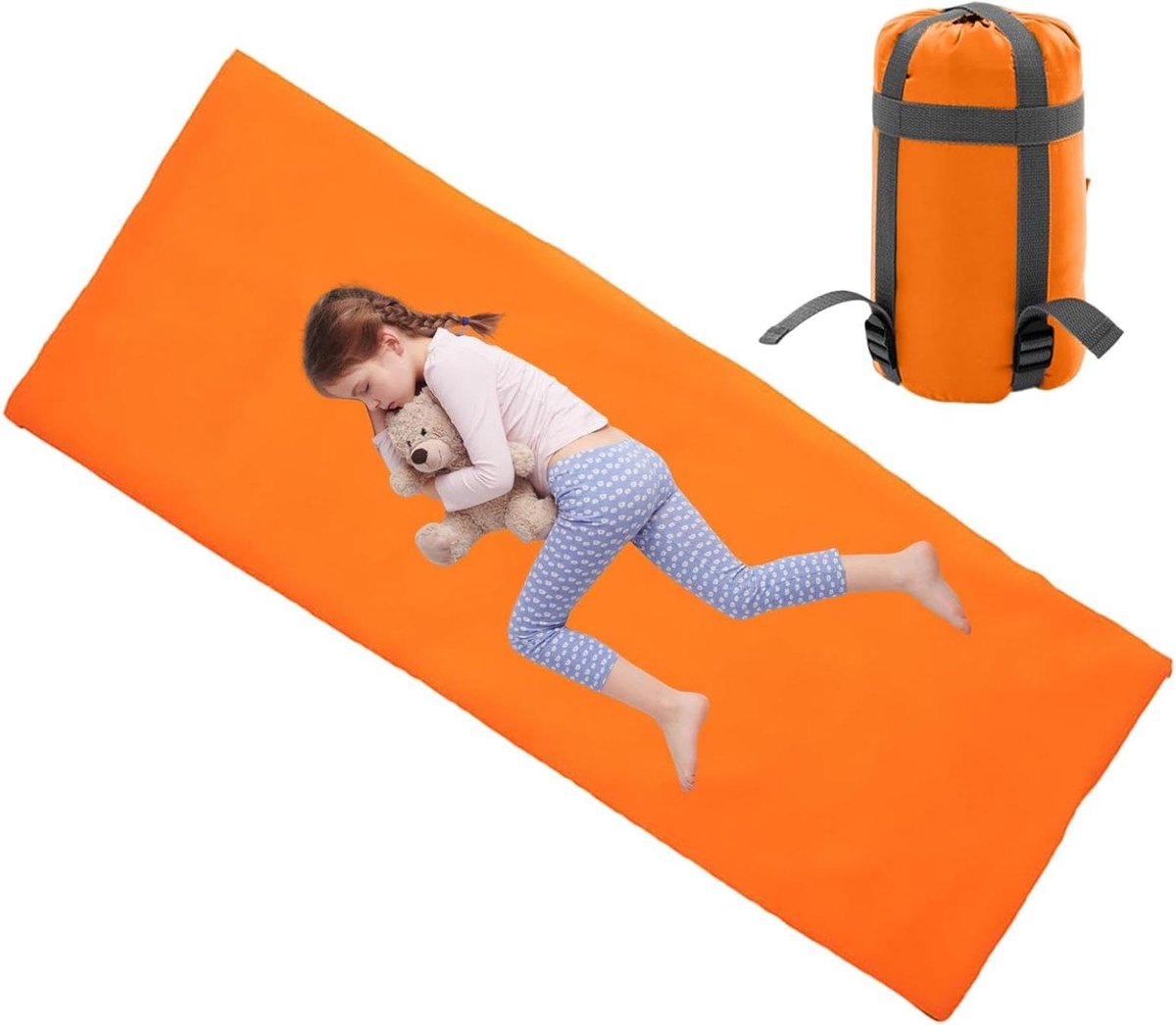 Slaapzak Accessoire - Compressiezak Mat - Outdoor Kamperen - Huidvriendelijk Comfort - 190x75 cm - Oranje