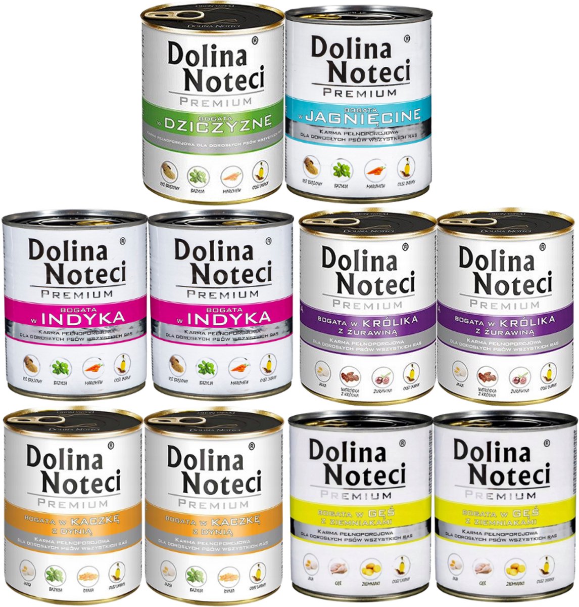Dolina Noteci Dolina Noteci Premium Serie - Hondenvoer - Mix Smaken - 10x800 g - Graanvrij