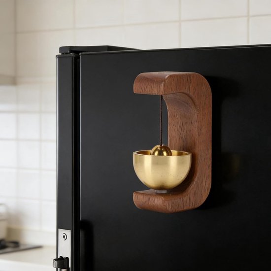 Magnetische Deurbel - Houten Bel - Horeca Gebruik - Vintage Design - 4 Stuks - Hout Metaal — afbeelding 3
