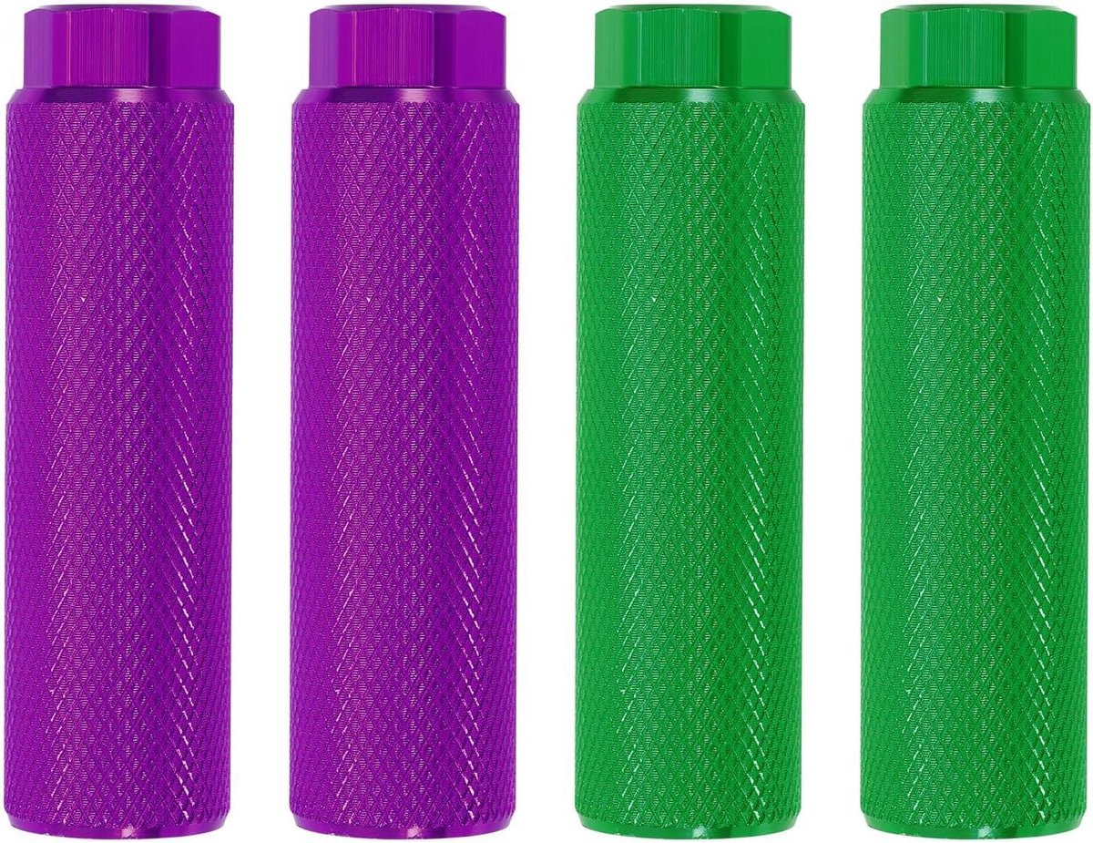 Fietspennen - Voetsteunen Fiets - Extra Grip - Aluminium Legering - 4 Stuks - Groen Paars