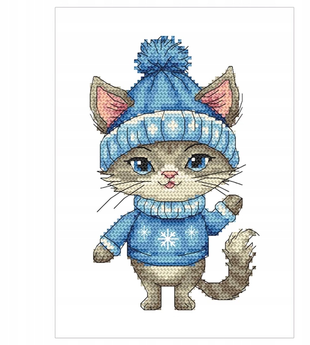 Coricamo Winterkat Kruissteek Set - 13x18cm