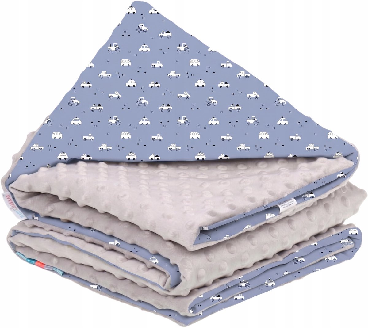 Babymam Dubbelzijdig Babydekentje Minky Katoen 75x100cm Autootjes