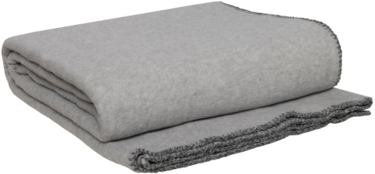 WOOOL® Plaid - Fleece LUX (Silver Grey) - 145×200cm