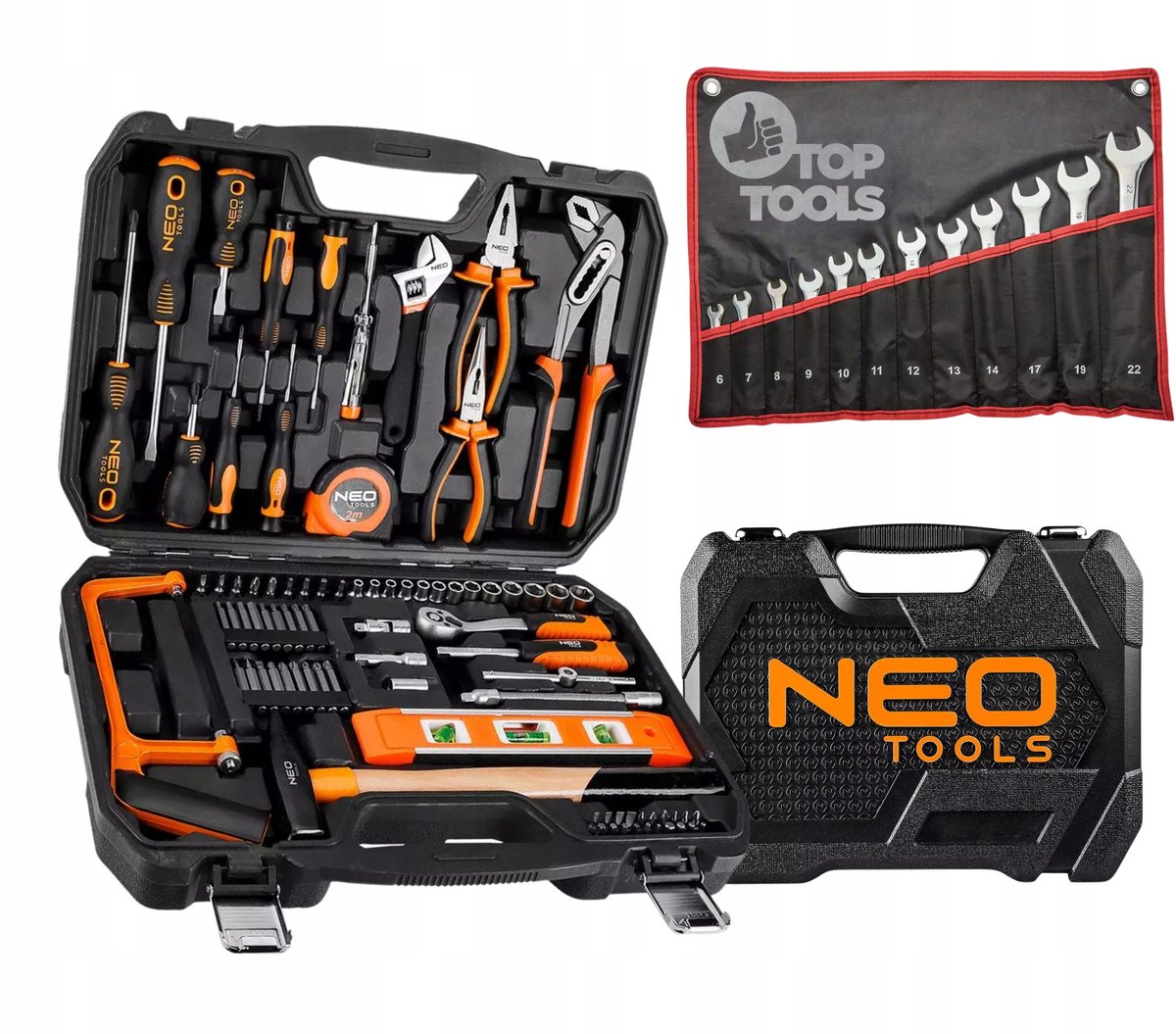 NEO Gereedschapset 88 Delen + Ringsleutels 6-22mm in Koffer