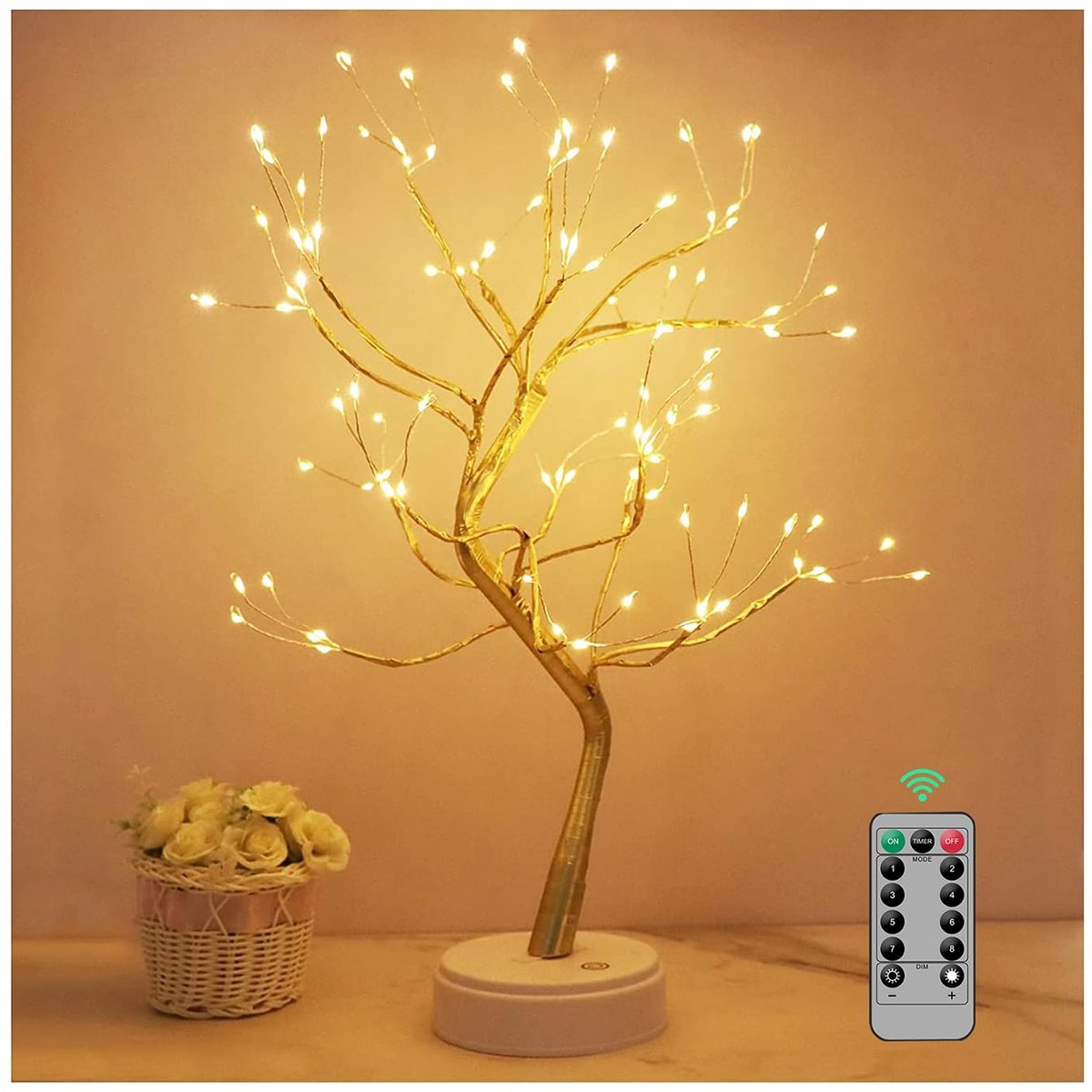 LED Boomlamp - 108 LED Taklamp - USB en Batterij Bediening - Touch Schakelaar - DIY Verstelbare Decoratieve Boomlamp - Voor Kerst en Woondecoratie