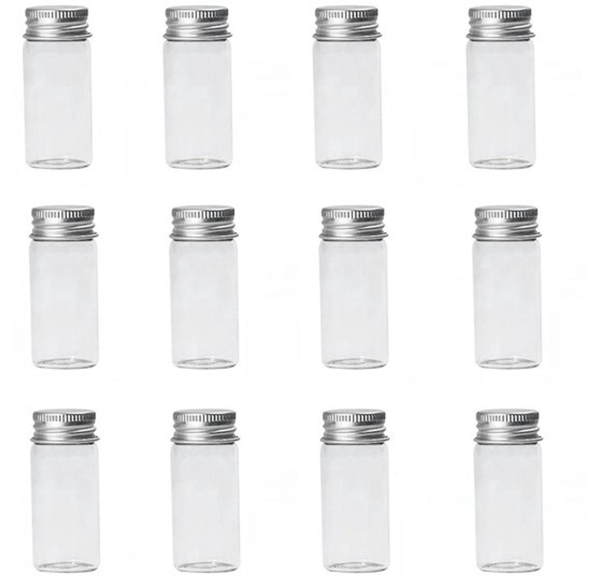 Allecto - Mini Glazen Flessen - Lege Sample Potten - Transparant