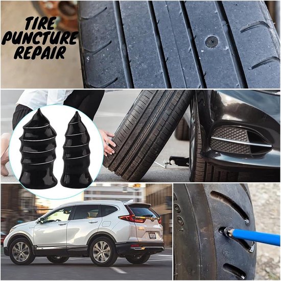 Universele Bandenreparatie Nagels - Vacuümbandenplug Kit - Noodreparatie Banden - Geen Wielverwijdering Nodig - 10-100 Stuks - Zwart van Universele — afbeelding 3