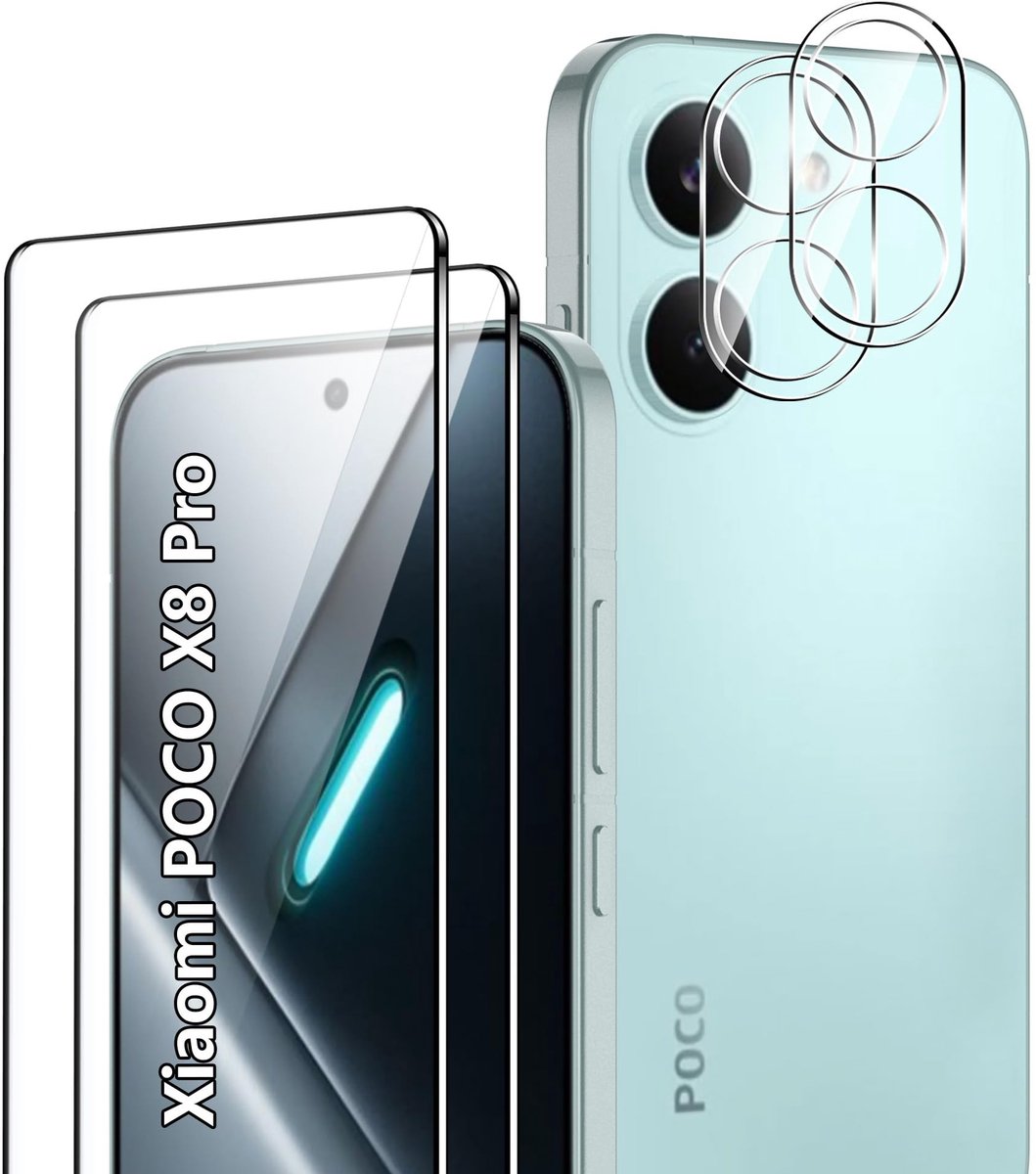 Dailygoods - Gehard Glas voor Xiaomi Poco X8 Pro 5G met Camera Bescherming