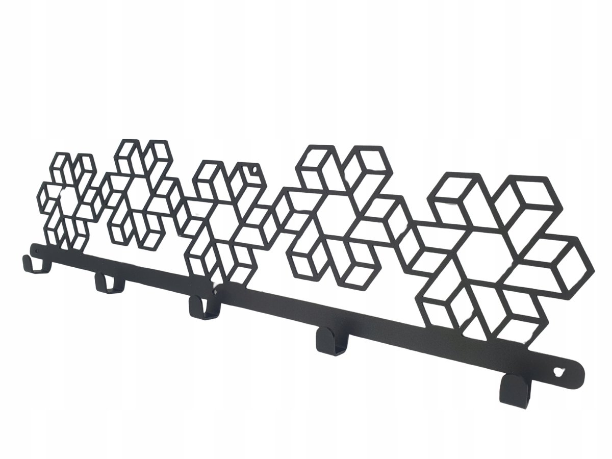 Gamet Wandkapstok Metaal Zwart Sneeuwvlok Design