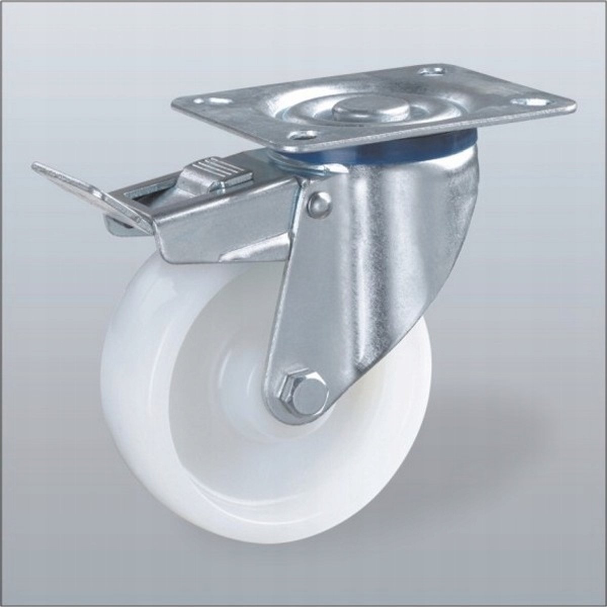 Zwenkbaar Nylon Wiel 100mm voor Transportkarren - 125kg