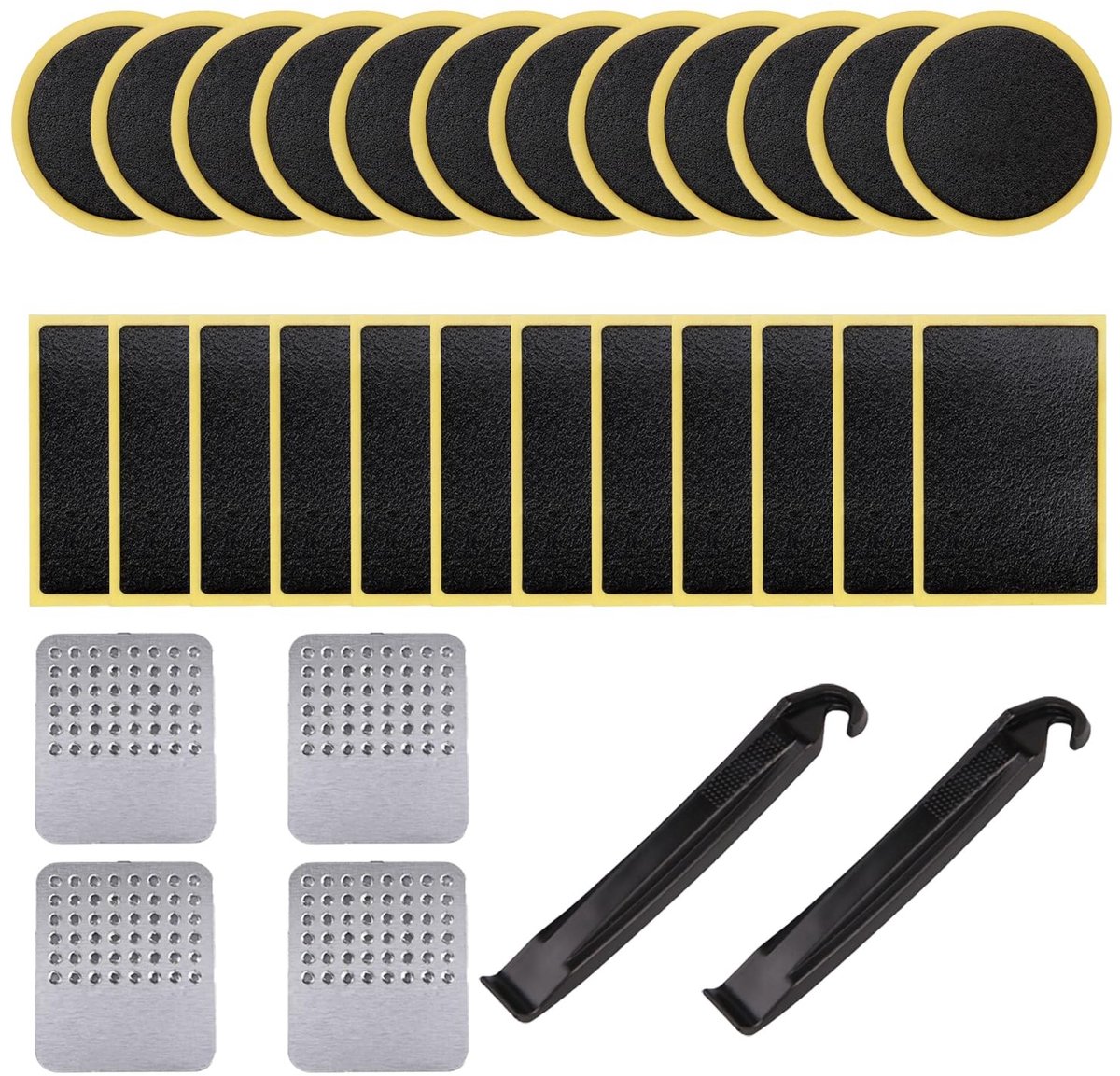 JHUBERS- Buitenband Reparatieset - 30 Stuks - Rubber Plakken - Fietsonderhoud - Antislip Levers - Eenvoudig in Gebruik - Geschikt voor Binnenbanden - Fietsbandenreparatieset