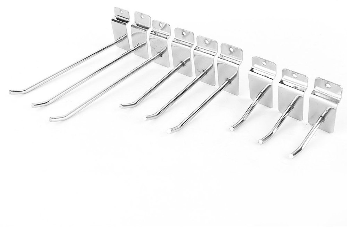 JHUBERS- Slatwall Haken 25 Stuks - 6 Inch - Roestvrij Staal - Wanddisplay Haken - Duurzaam - Geschikt voor Keuken/Garage - Displayhaken