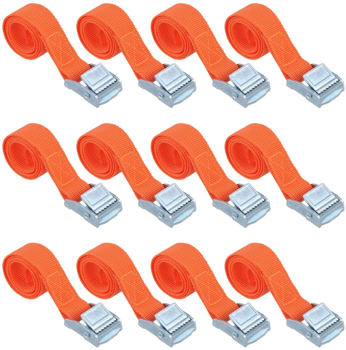JHUBERS- Spanbanden 12 Stuks - 2 cm x 40 cm - Bevestigingsriemen - Sjorbanden - Klemsluiting - Duurzaam PP en Zinklegering - Sjorband