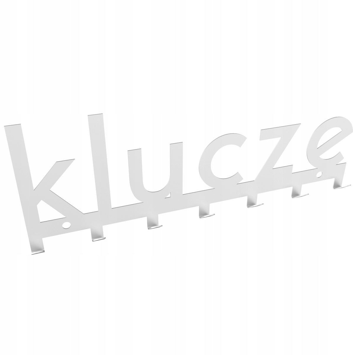 Wieszak op klucze ścienny loftowy biały metalowy 7 haków
