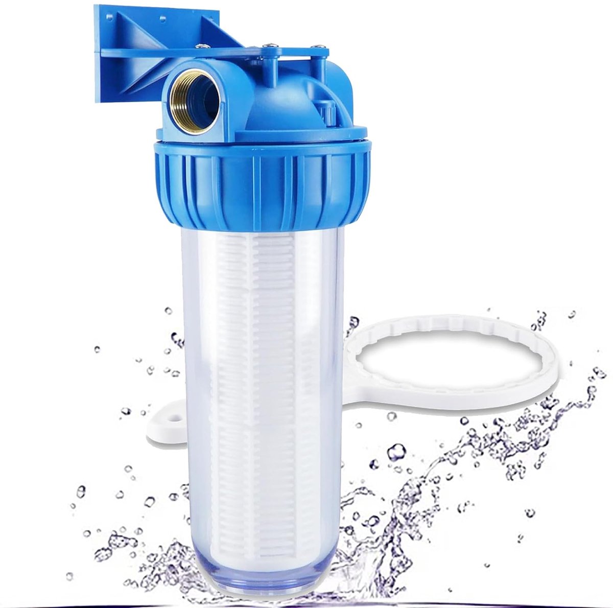 ZEYNOMAX- Waterfilter - Sedimentfilter - Antilek Beugel - 360° Kraan - Transparant Ontwerp - Verwijdert Onzuiverheden - Kraanwaterfilter