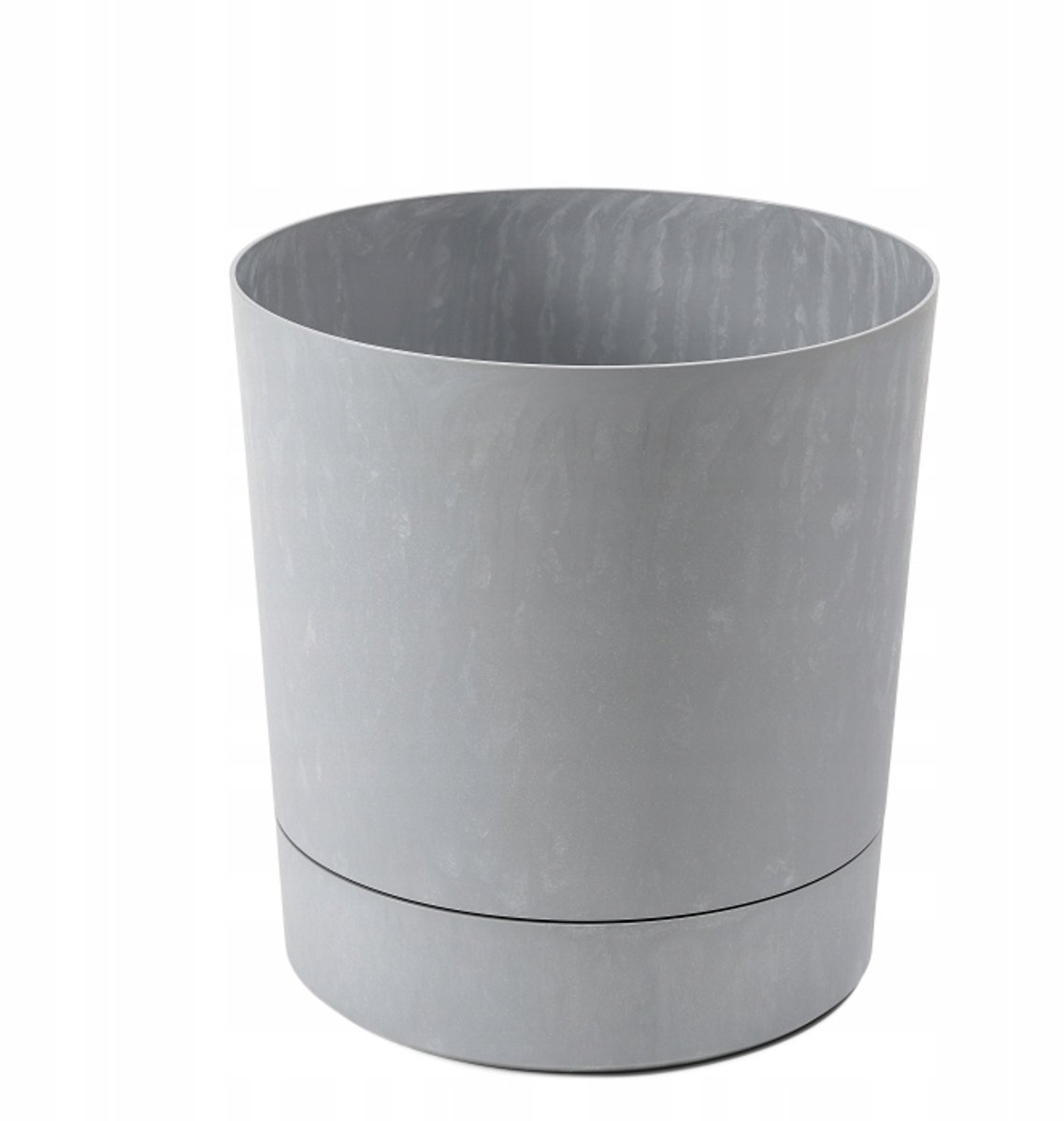 Bloempot Aura Beton Grijs 28cm met Schotel - Stijlvol & Praktisch