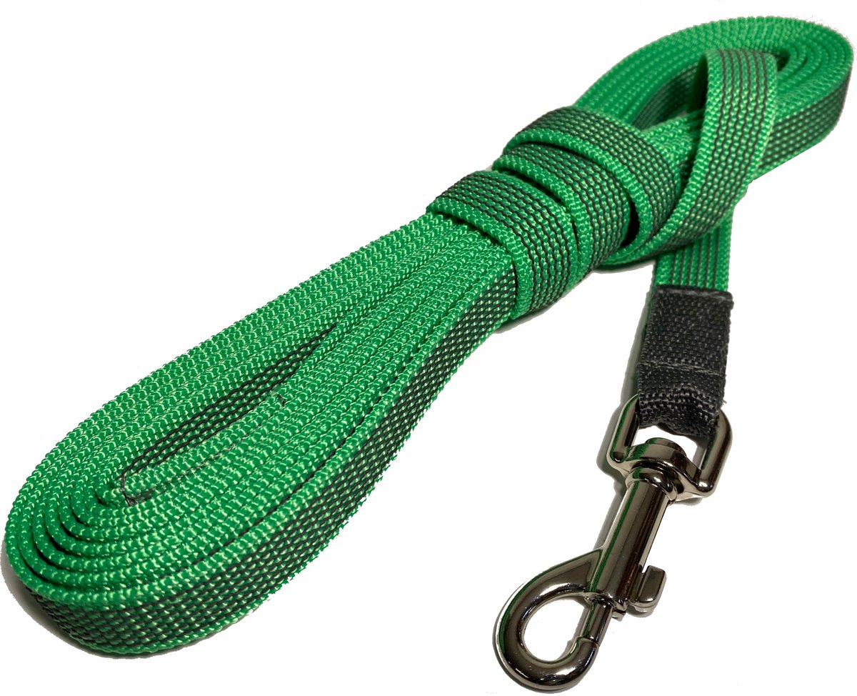 Sterke Hondentrainingslijn - 5m, 20mm Breed, Rubberen Band