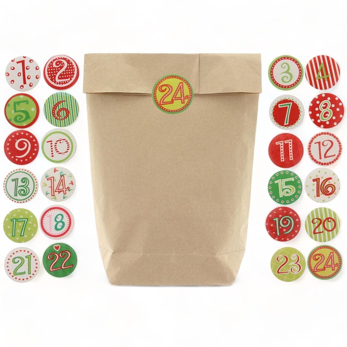 Dailygoods- Kraftpapieren Zakken 24 Stuks - 17 x 27 cm - Kruisbodem - Cadeauzakjes - Inpakzakjes - Natuurbruin - 1-laags