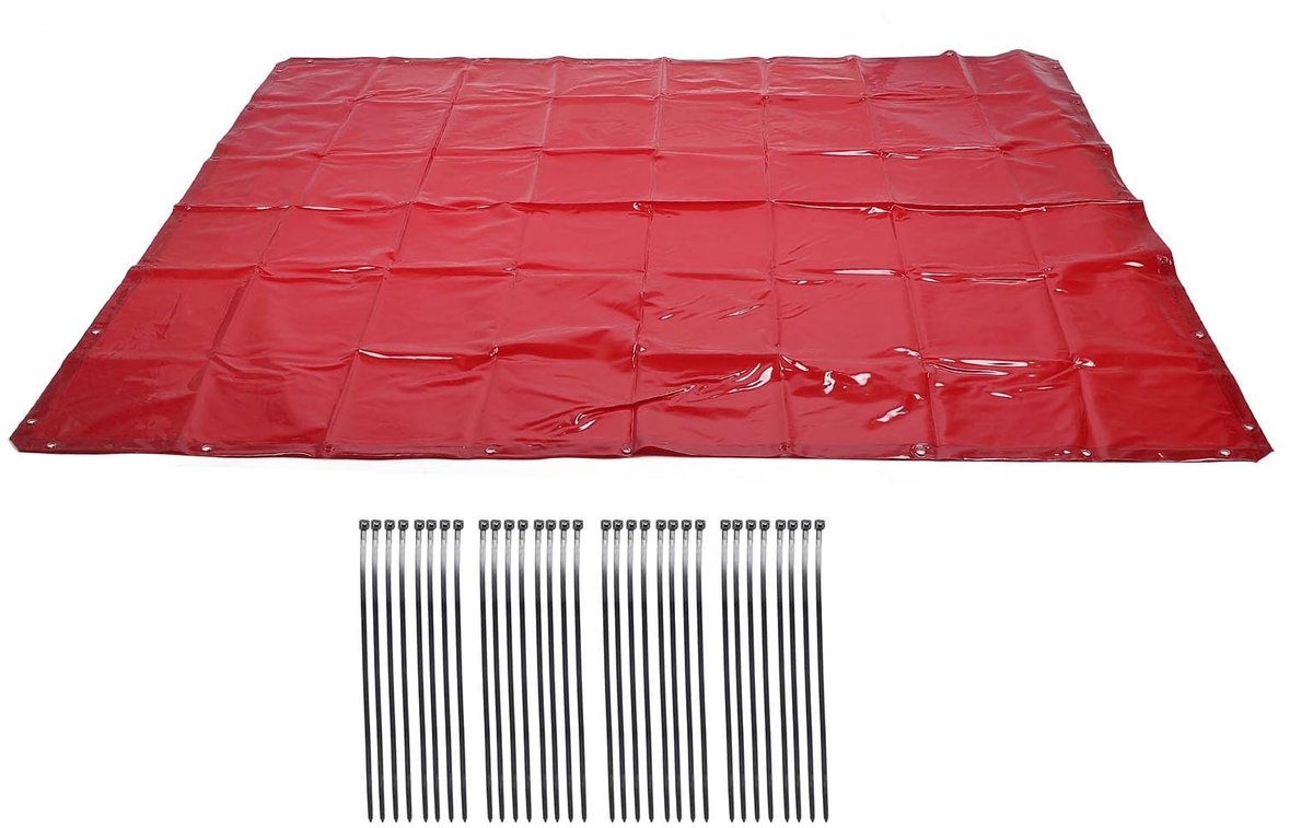 Dailygoods- Lasgordijn Vlamvertragend - 6 Niveaus Stralingsbescherming - 1,74 x 3 m - Lichtgewicht - Hangend Lasscherm - Inclusief Kabelbinders