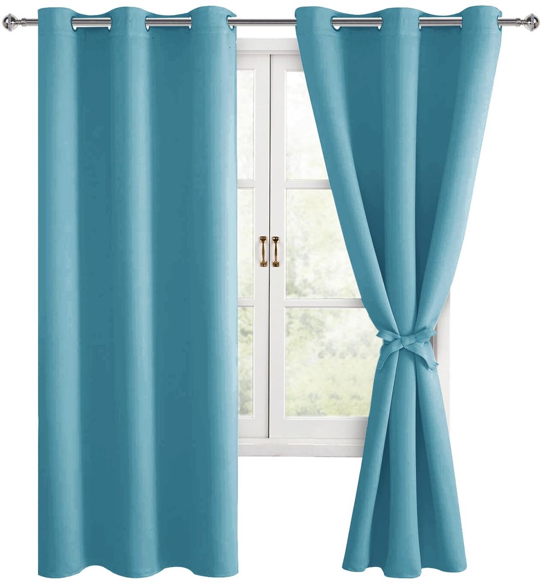 Dailygoods- Verduisteringsgordijnen 85-95% zonlicht blokkeren - 2 stuks - 117 x 137 cm - Oogjes - Schuifgordijnen - Veilig en onderhoudsvriendelijk - Gordijnen
