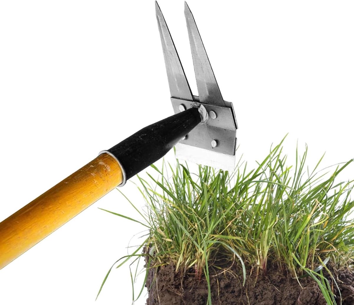 Onkruidverwijderaar Hark - Wiedgereedschap - Tuin Onderhoud - Dubbelzijdig Ontwerp - 2 Tanden - Metaal