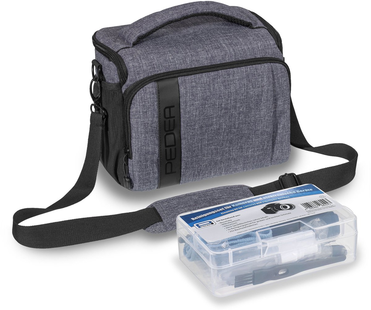 PEDEA Fashion Pro Grey - Camera Tas XL + Reinigingsset