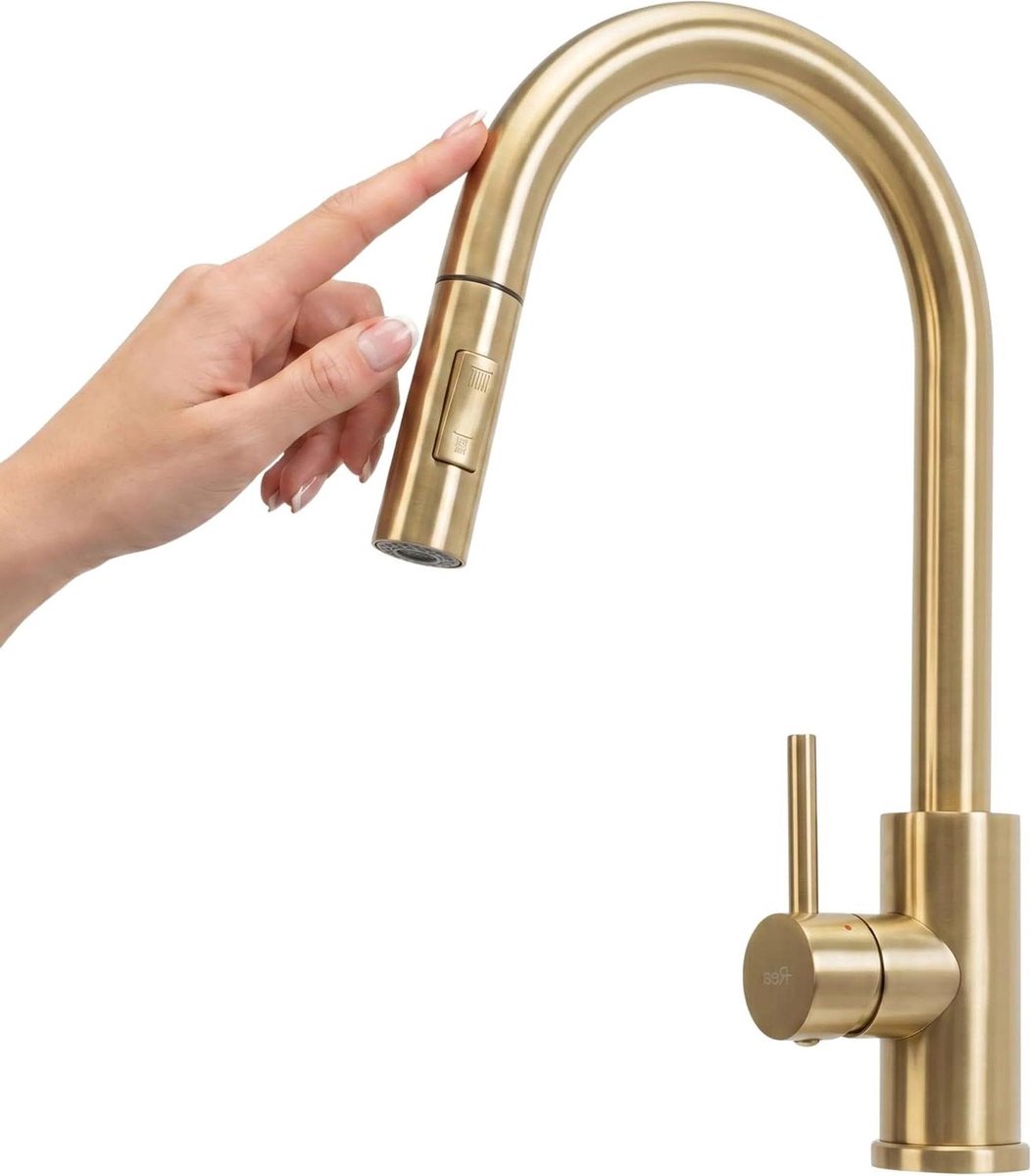 Keukenkraan - Gootsteenkraan - Hygiënisch Werken - Touch bediening - 19 cm - Geborsteld Go