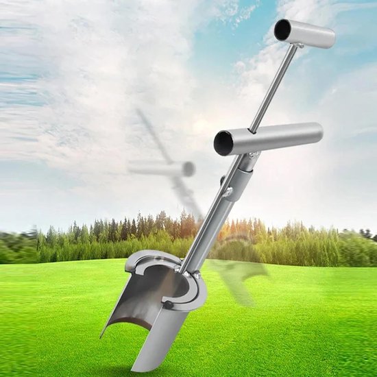 Bloembollen Plantgereedschap - Tuinplanter Zaailing - Efficiënt Planten - Roestvrij Staal - 35 cm Lengte - Zilver — afbeelding 5