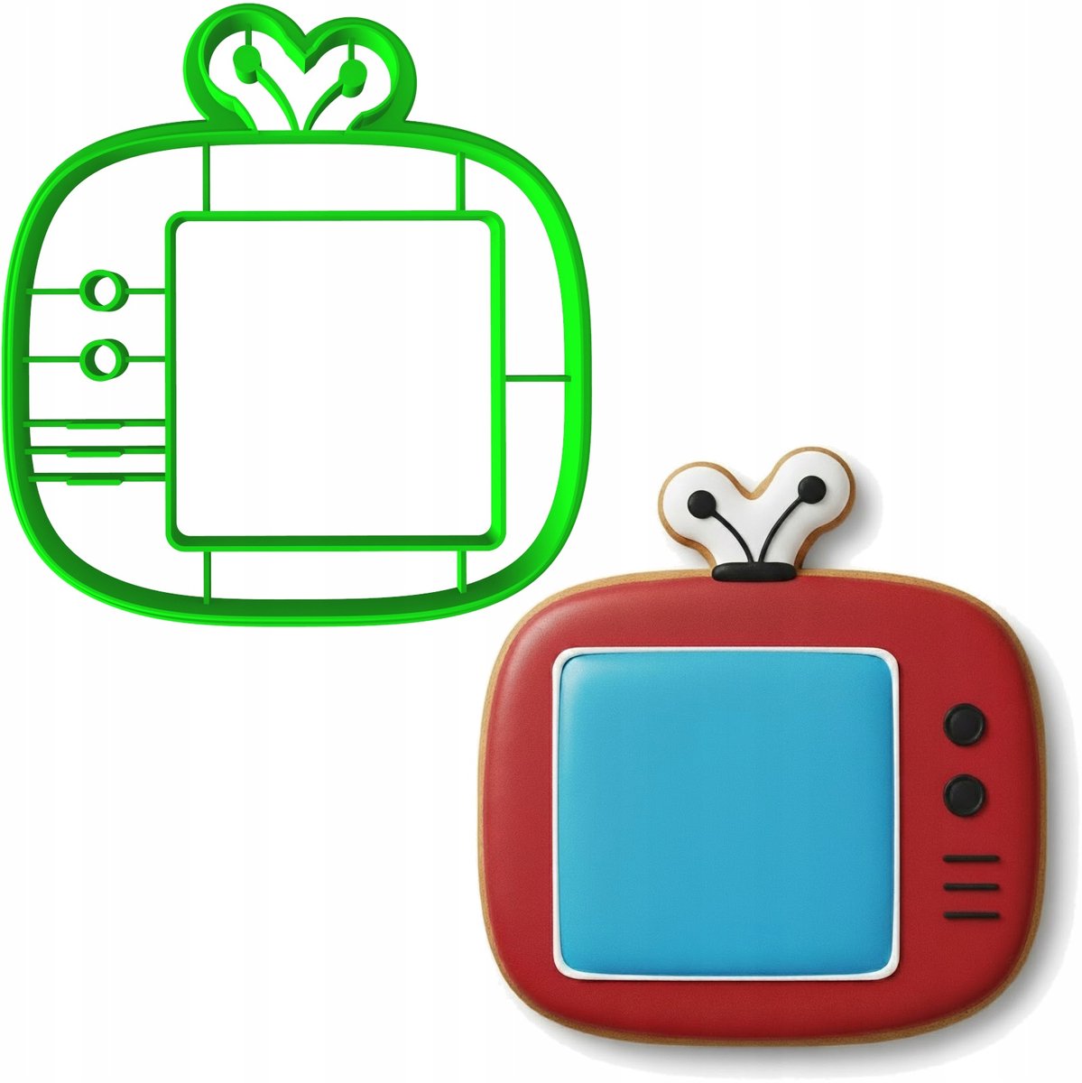 Koekjesblik Televisie - 8,5cm - Bakblik voor Koekjes en Peperkoek