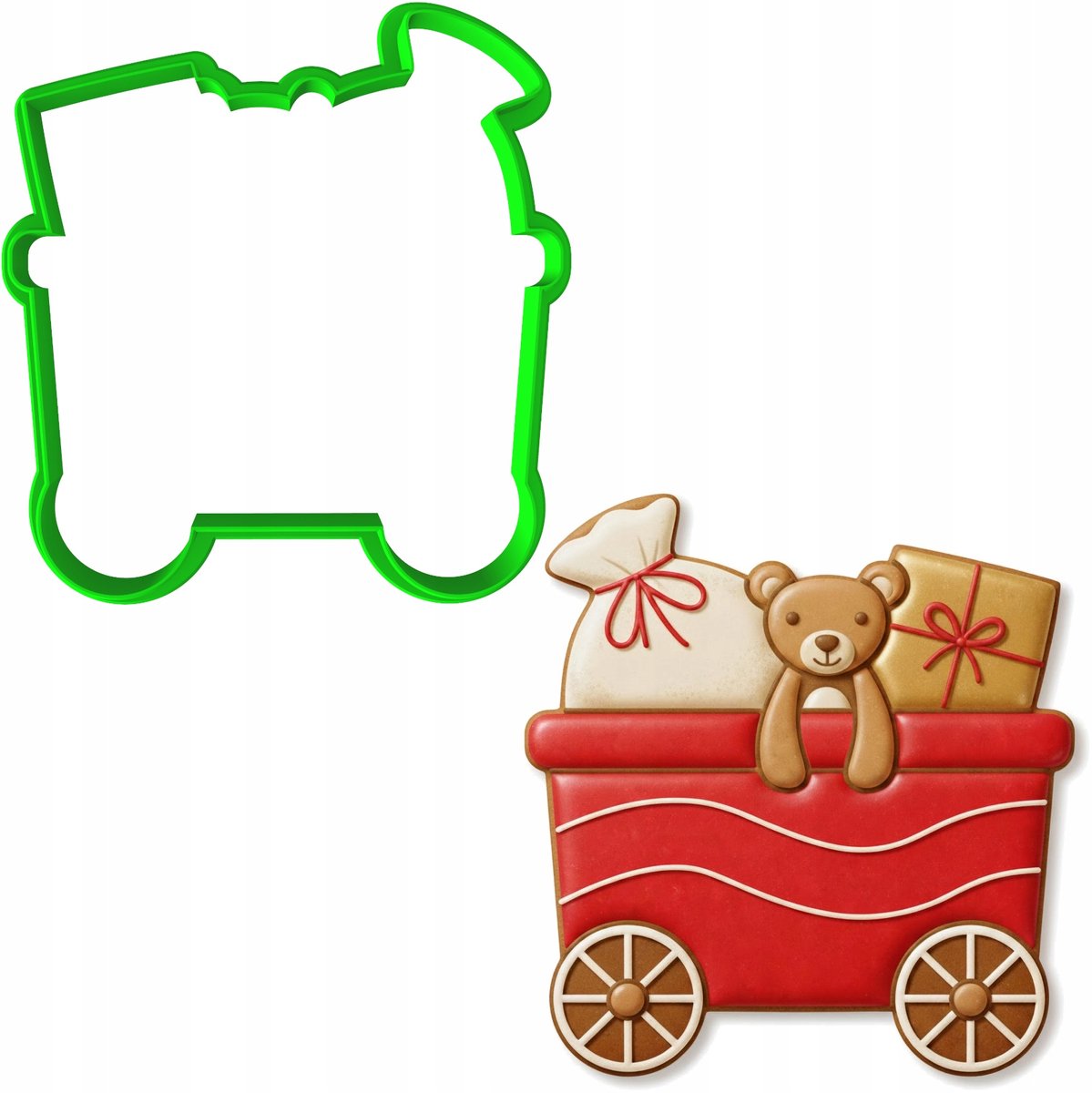 Kerstkoekjesuitsteker - Treinwagon 8,5 cm - PETG Voedselveilig