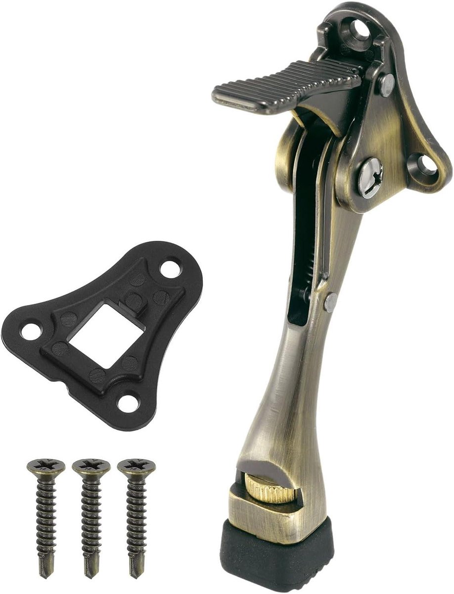 Deurstopper Pedaal - Deurhouder - Deur Open Houden - Verstelbare Rubberen Voet - 1 Pack - Brons