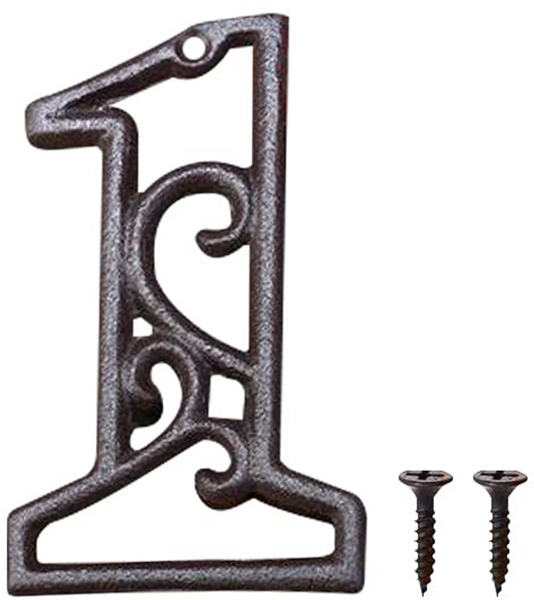 Dailygoods - Gietijzeren Huisnummer - Rustiek Adres Teken - Duurzaam en Weerbestendig - 4.5 Inch - Perfect voor Thuis - Metalen Nummer - Geschikt voor...