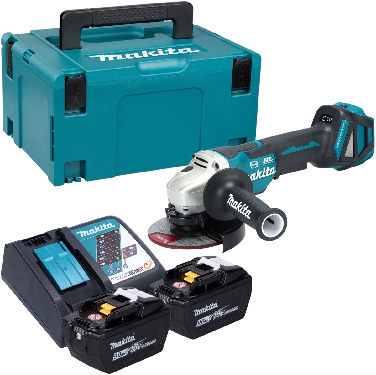 Makita DGA 517 Z Accu haakse slijper 18 V 125 mm borstelloos solo - zonder accu, zonder lader