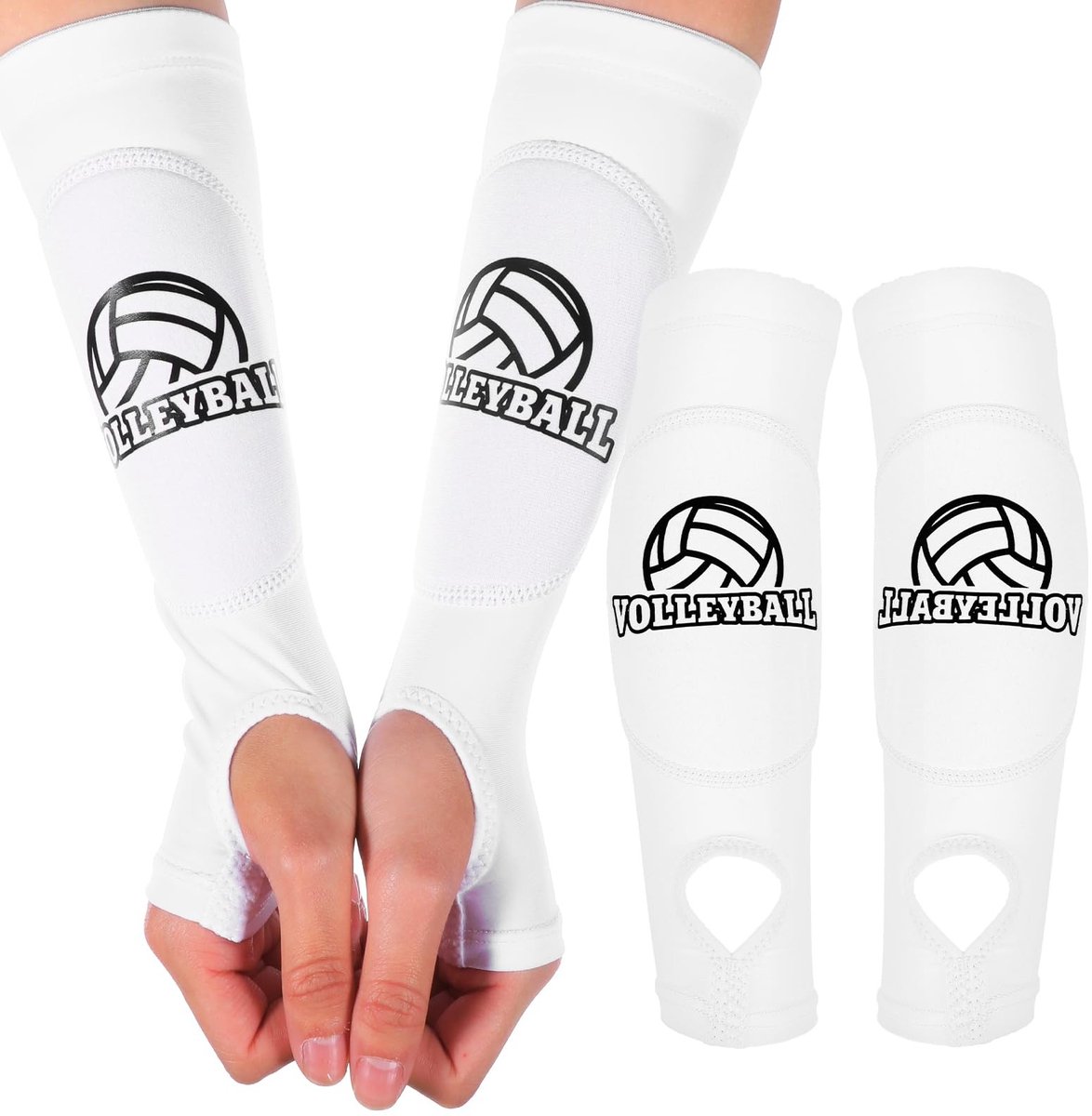 Dailygoods- Onderarmbeschermers met Antislip Beschermkussen - Volleybal Armbeschermers - Elastische Onderarmbescherming - Duimgat - 1 Paar - Materiaal: Nylon/Elastaan - Armmanchetten