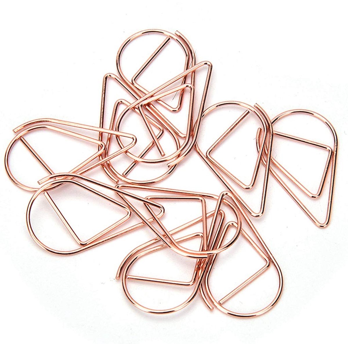 Dailygoods - Papieren klemmenset - Paperclips - Creatief ontwerp - Roségoud - Retro stijl - Handig voor school en kantoor - 100 stuks