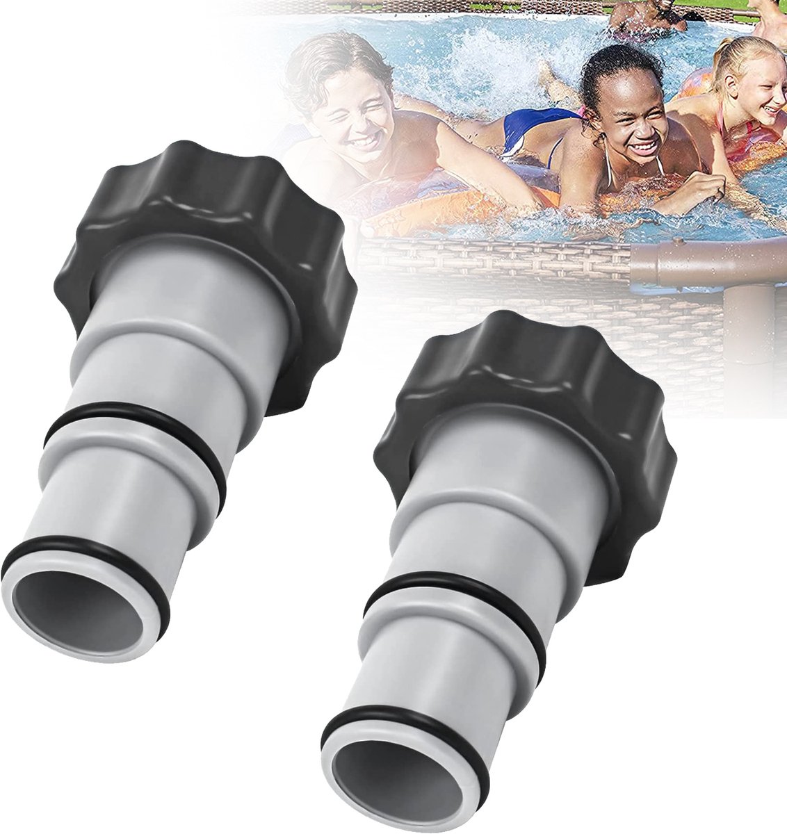 2-Pack Zwembadslangadapter A Voor Intex - Adapter A Voor Intex Zwembad - Vervangende Slangadapter Voor Pompen