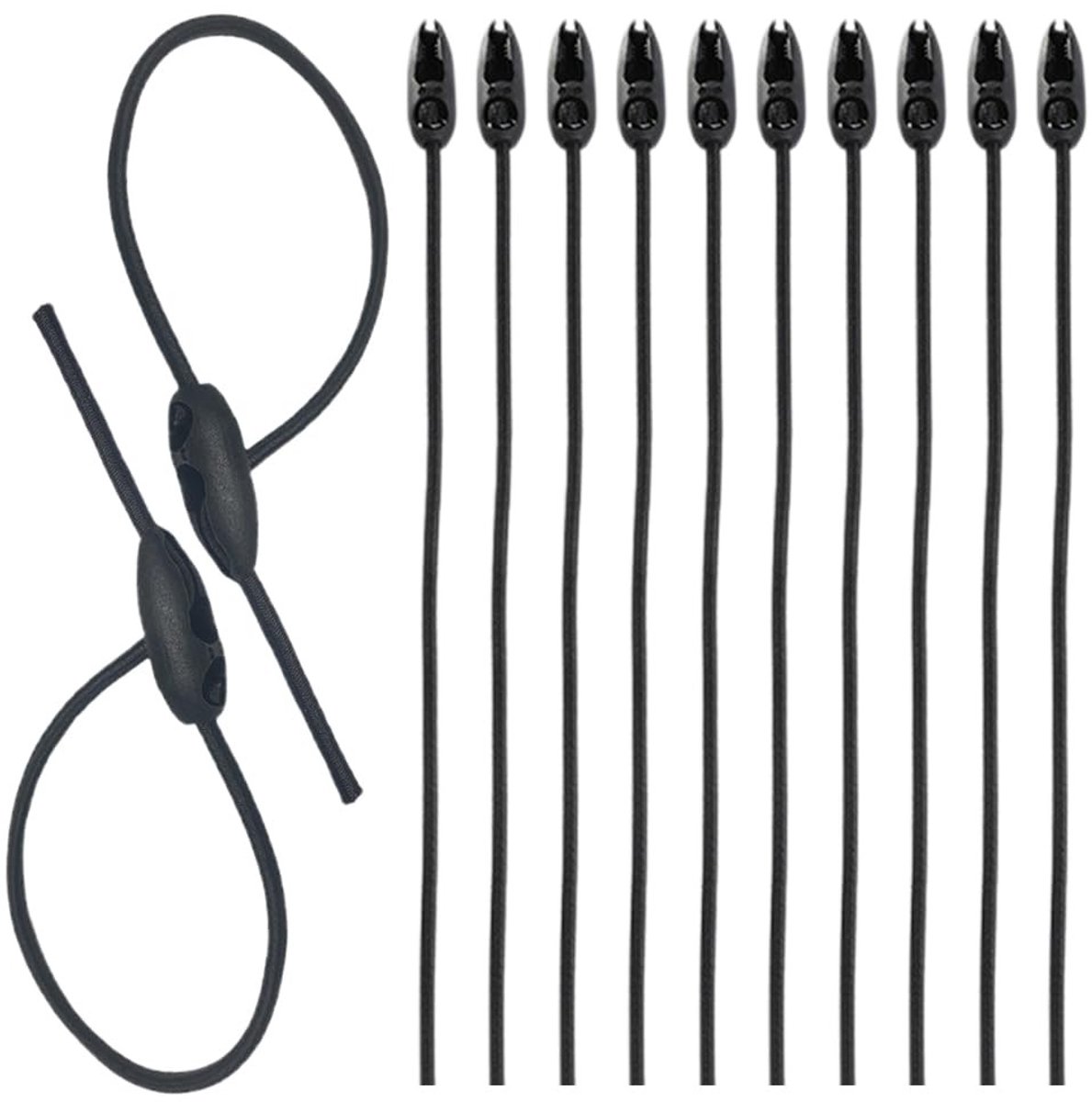 Dailygoods- Bagagespanners 50 cm - 10 stuks - Elastisch - Spanbanden - Waarschuwingsborden - Duurzaam latex/polypropyleen - Spanband