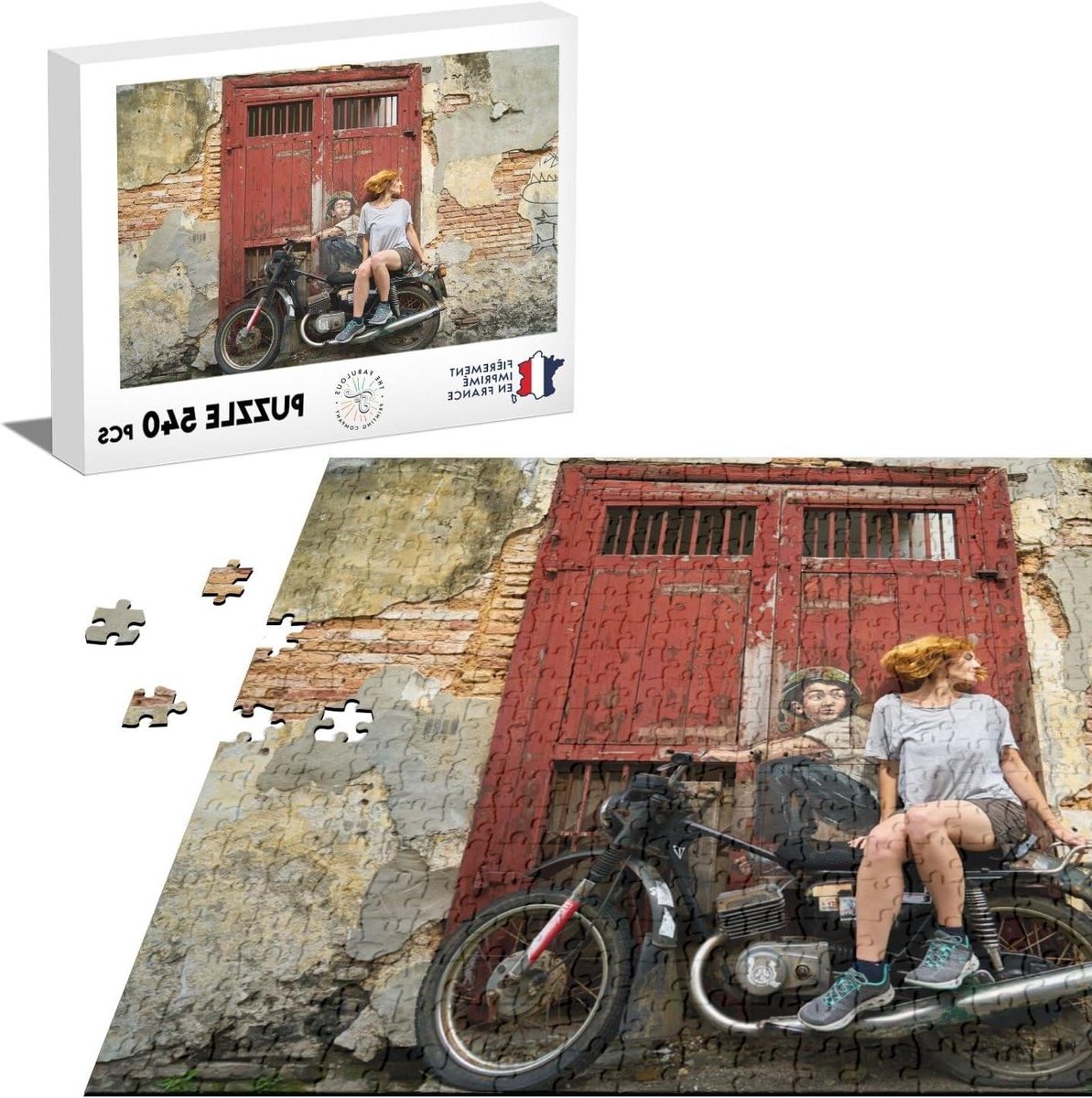 Puzzel 540 Stukjes - Straatkunst Motor - Ontspannend Tijdverdrijf - Gedrukt in Frankrijk - 52 x 37.5 cm - Multicolor