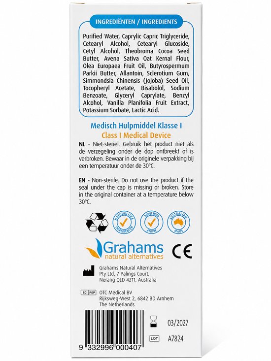 Grahams Eczeem creme 75 gram