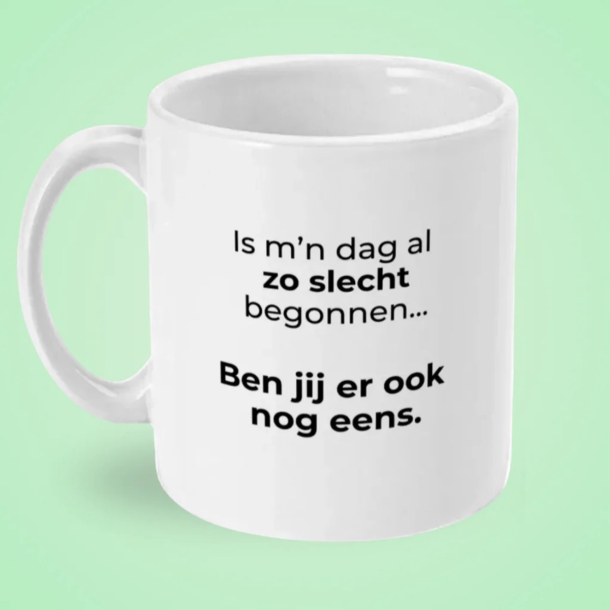 Mokster Cadeau Collega – Grappige Mok met Tekst Is M’n Dag Al Zo Slecht Begonnen – Brutale Kantoorhumor Koffiemok 325 ml